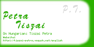 petra tiszai business card